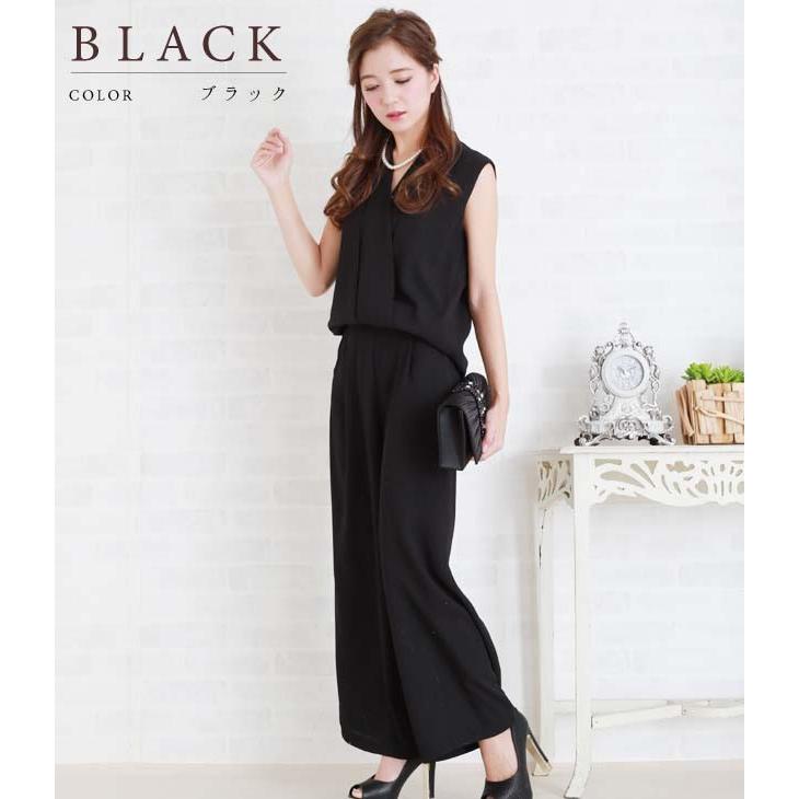 パーティードレス オールインワン ノースリーブ パンツスーツ  