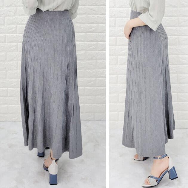 Lace Ladies（レースレディース） ボタン付き リブ ニット ウエスト