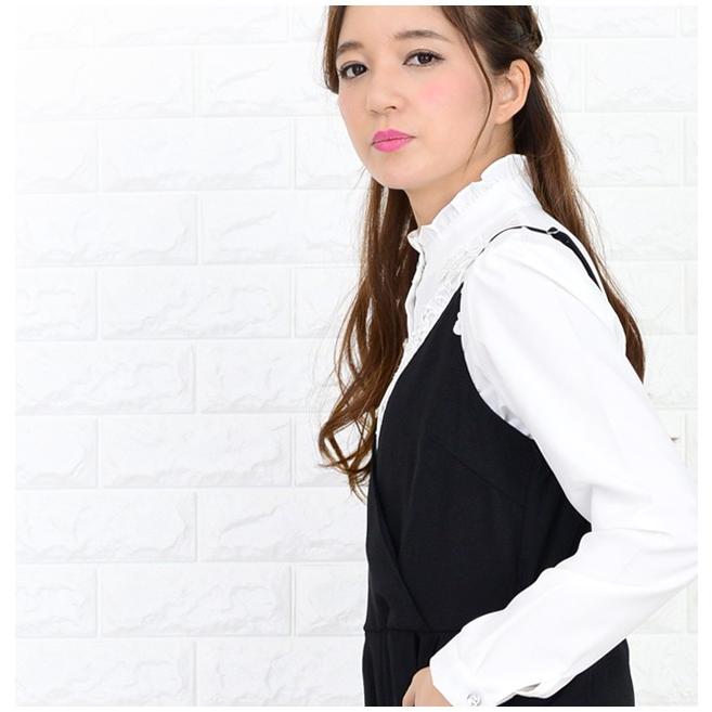 BLATE オールインワン　【ブラック】 洗える】バックレースオールインワン（つなぎ／オールインワン