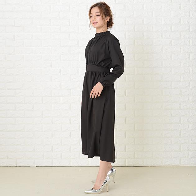 Lace Ladies（レースレディース） スタンドフリル襟 長袖ワンピース 襟