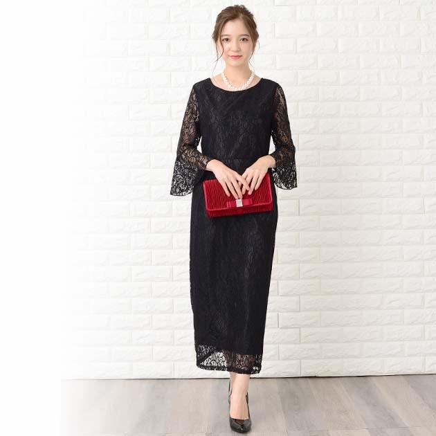 Lace Ladies（レースレディース） 選べる レース袖 五分袖 七分袖 膝下