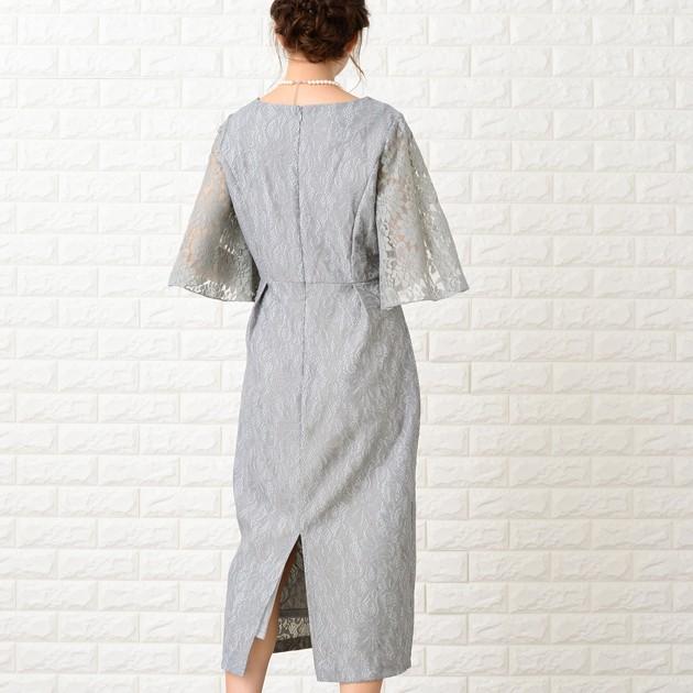 パーティードレス フレア袖 ワンピース レース袖 シースルー袖 ブラック ネイビー グレー 結婚式 披露宴 七五三 入学式 フォーマル Szp111 レースレディース 通販 Yahoo ショッピング