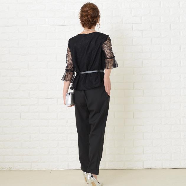 【新品未使用タグ付き】 GIRL パーティーセットアップ Lace Ladies（レースレディース） ベルト付 レース五分袖 パーティー