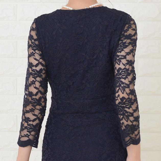 Lace Ladies（レースレディース） Vネックレース袖タイト パーティー