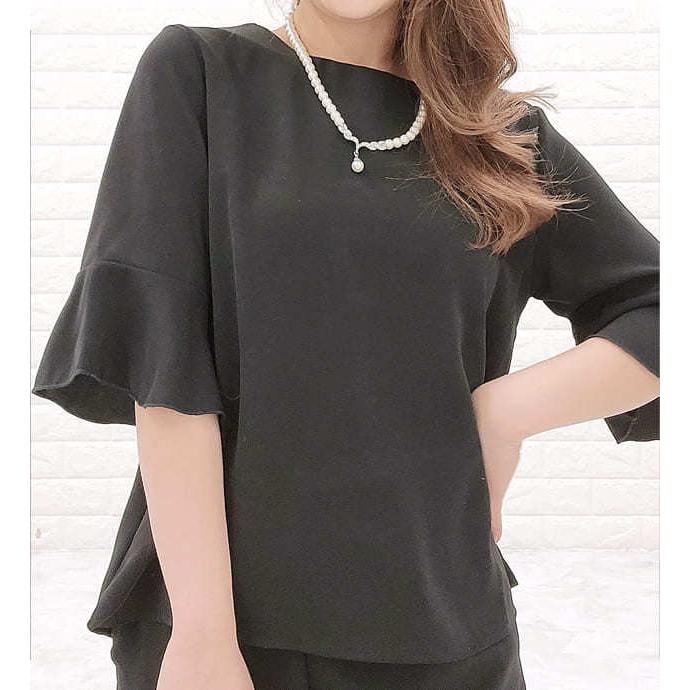 Lace Ladies（レースレディース） 五分袖 無地 パンツセットアップ