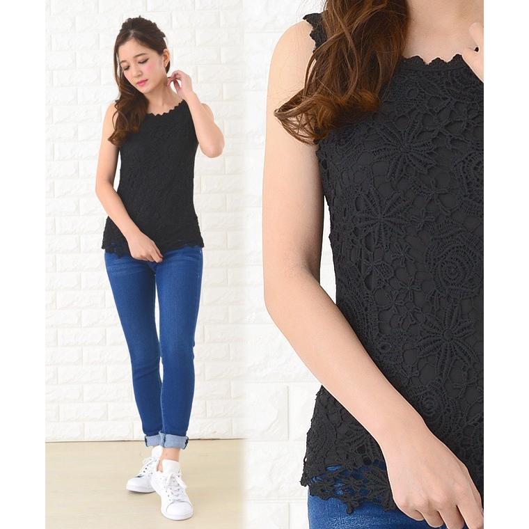 大特価 花柄モチーフレース ノースリーブ シャツ ブラウス レディース 半袖 キャミソール 大きいサイズ ３l T1 レースレディース 通販 Yahoo ショッピング