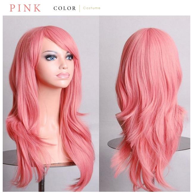 カラーウィッグ 巻き髪 ウェーブ ロング コスプレ ウィッグ ハロウィン 
