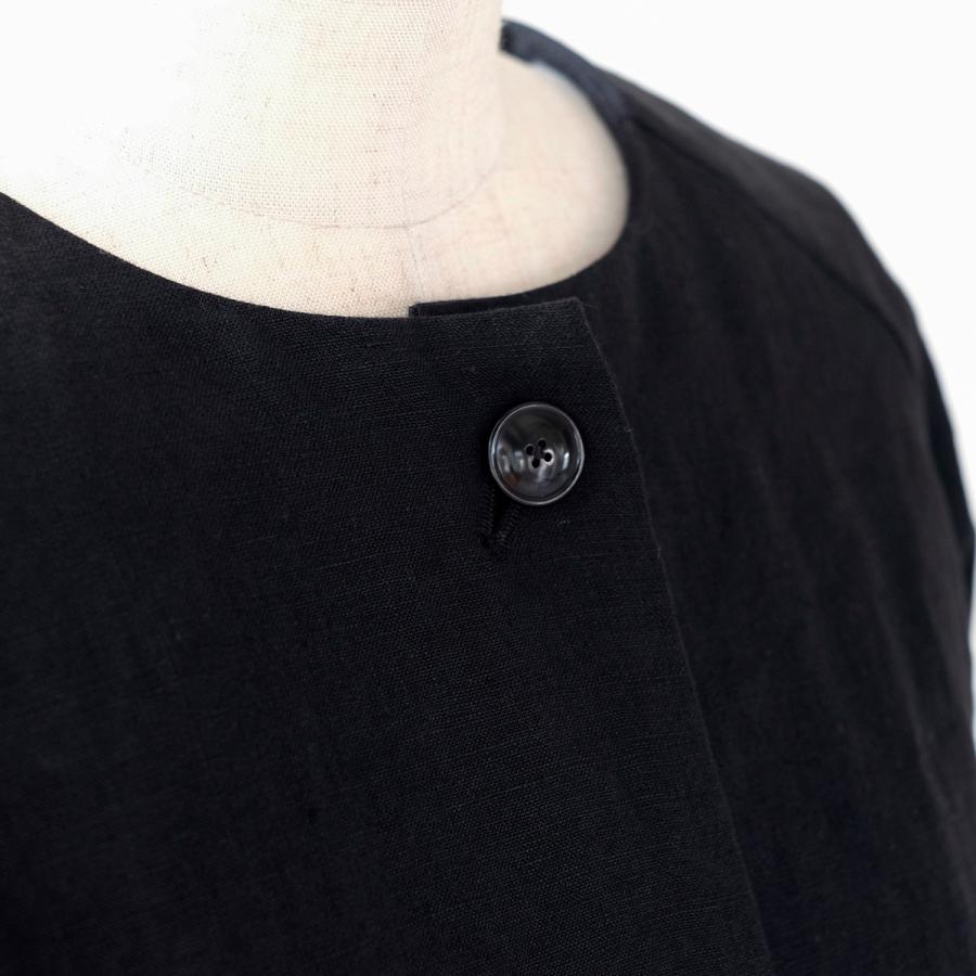 comm. arch. コムアーチ リネン ノーカラー ジャケット Belgium