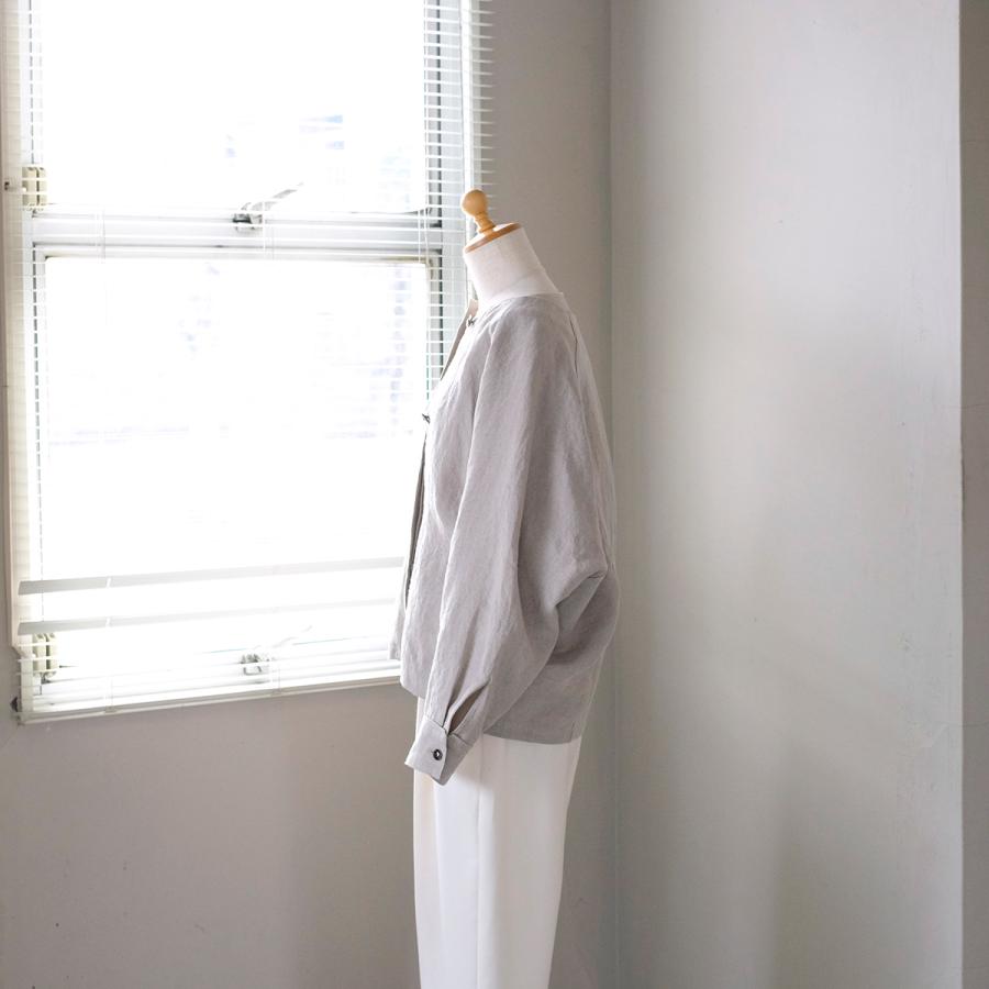 新品　comm.arch. ベルギーリネン　ノーカラージャケット comm. arch. コムアーチ リネン ノーカラー ジャケット Belgium