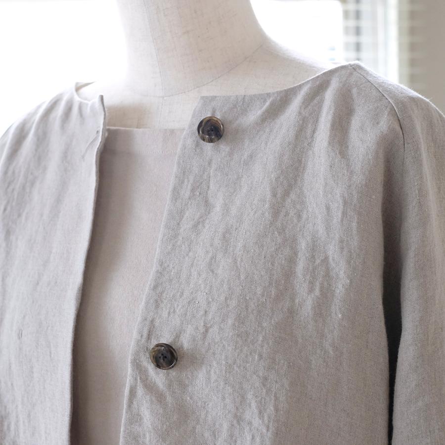 新品　comm.arch. ベルギーリネン　ノーカラージャケット 楽天市場】comm. arch. コムアーチ リネン ジャケット ノー