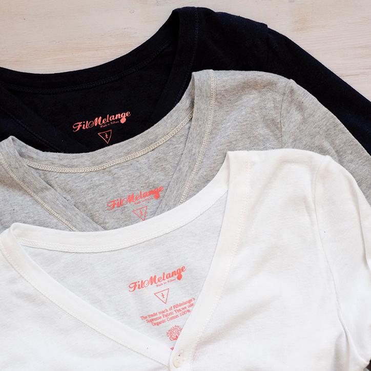 FilMelange（フィルメランジェ） Tシャツ レナ rena 前ボタン ヘンリー 