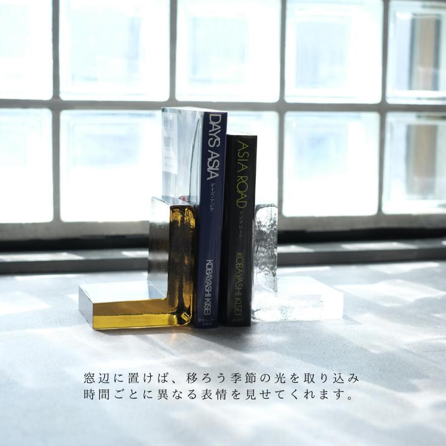 sghr（スガハラ） リブロ ブックエンド 1個入 日本製 ガラス 本立て