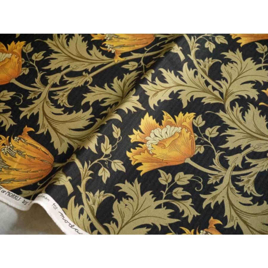 moda fabrics(モダ・ファブリックス)William Morris ウィリアムモリス オックス生地ANEMONE(アネモネ)BLACK(ブラック)8217-32T｜merci-fabric｜02