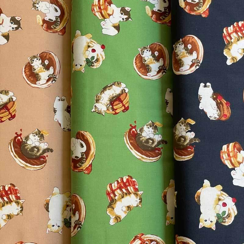 Mofusand By ぢゅの パンケーキ猫柄 オックス生地 オレンジベージュ グリーン ブラック ねこ スイーツ パン キャラクター 入園入学通園通学 Ekx 10 3 Ekx 10 3 リバティプリントショップmerci 通販 Yahoo ショッピング