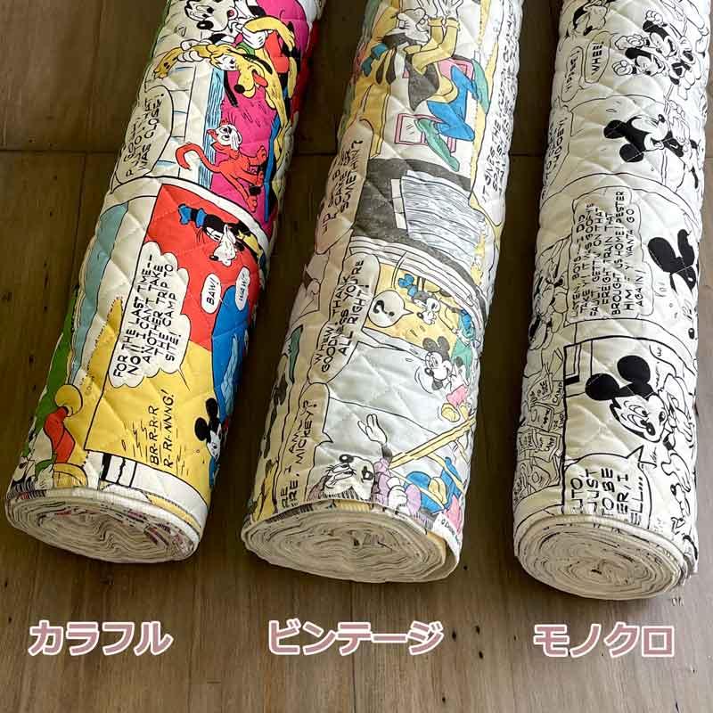 Disney アメコミ ミッキー生地 レトロコミックプリント