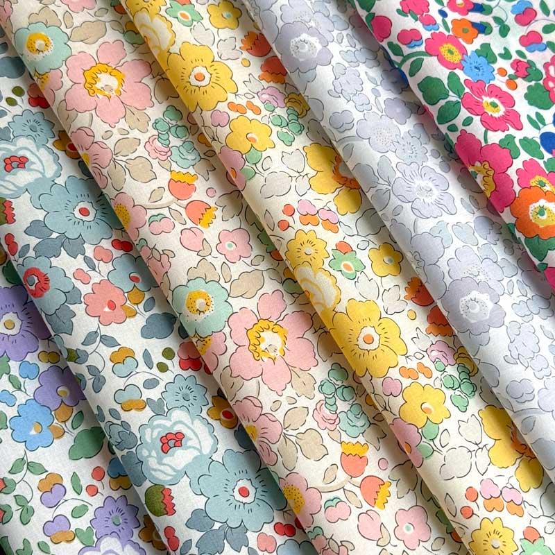 LIBERTYリバティプリント 国産タナローン生地カットクロスセット6枚入り メルシー別注<Betsy>(ベッツィ)L-Betsy
