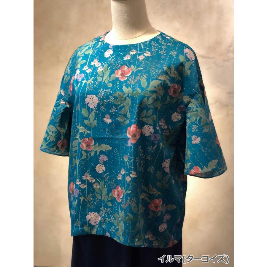 LIBERTY.（リバティ） リバティプリント 半袖ブラウス シャツ クルー 