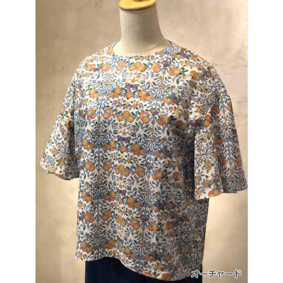 LIBERTY.（リバティ） リバティプリント 半袖ブラウス シャツ クルー
