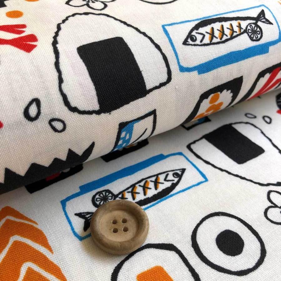 寿司柄 シーチング生地 生成り レッド ブルー ブラック すし 和柄 ほっこりjapan 入園入学通園通学 甚平 ゆかた Loa 1 Loa 1 リバティプリントショップmerci 通販 Yahoo ショッピング