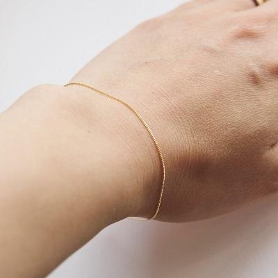 Ka@　k18ブレスレット　ベネチアンチェーン　0.5㎜幅　華奢 再販 k18ブレスレット ベネチアンチェーン 0.9㎜幅 アンクレット