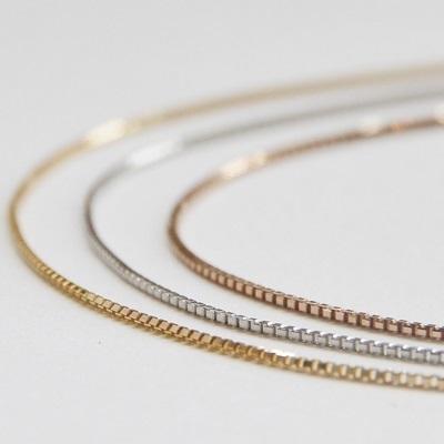 ブレスレット チェーン ベネチア 18金 0.6mm幅 15cm 16cm 17cm 18cm