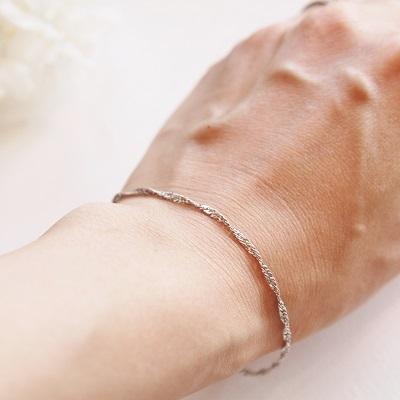 ブレスレット チェーン スクリュー プラチナ Pt850 0.33φ×2.0mm幅 15cm