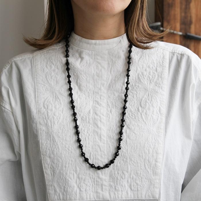 ロングネックレス ブラック オニキス レディース 80cm 100cm 120cm 64