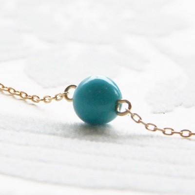 ブレスレット レディース ターコイズ K18 一粒 4.0mm 18K 18金 