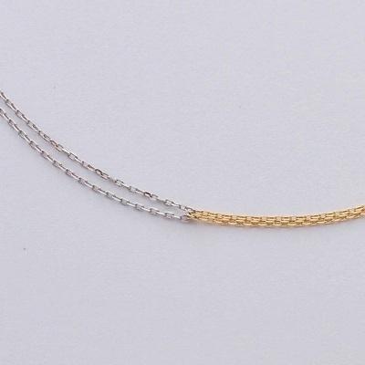 18金ブレスレット 小豆チェーン 18金ゴールド-華奢シンプルブレスレット「荒角小豆チェーン