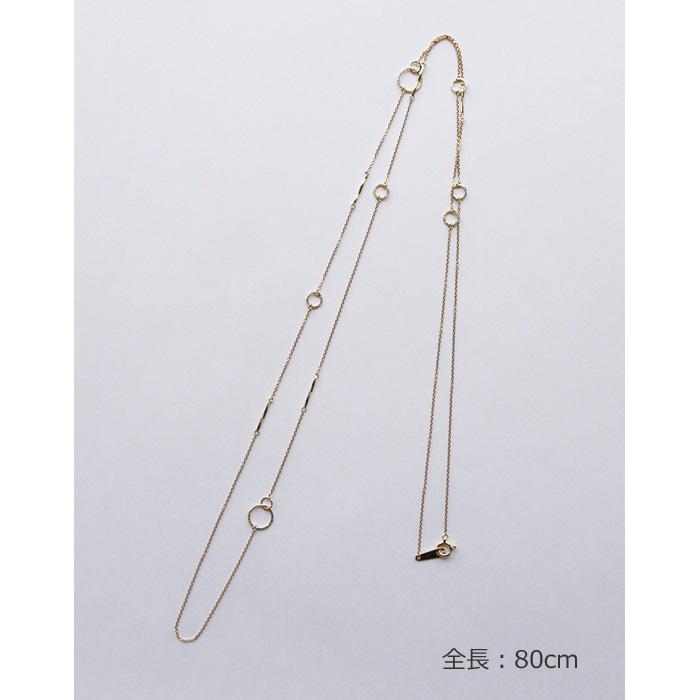 サークルロングネックレス レディース 80cm K18 18K 18金