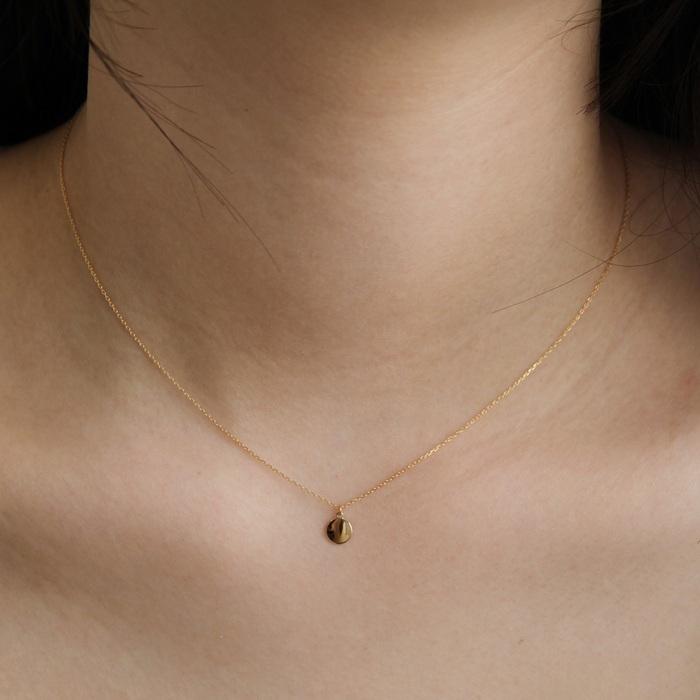ネックレス レディース 18金 リバーシブル コイン ペンダント K18 18K ゴールド 華奢 繊細 レディース 女性 おしゃれ トレンドの画像