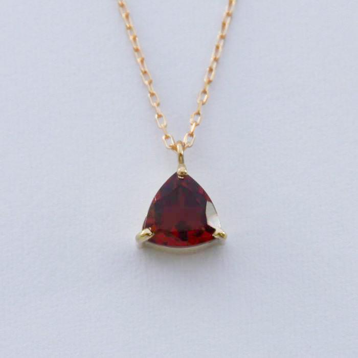ペンダント ネックレス ガーネット K18 ゴールド レディース