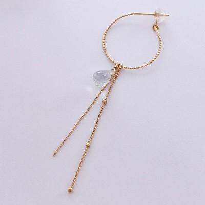 K18YG/WG/PGピアスチャーム ピアス チャーム パーツ チェーン 18金 (片耳用）K18 18K PG WG