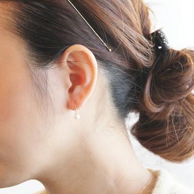 ピアス レディース パール K18 18K 18金 ゴールド WG ホワイト