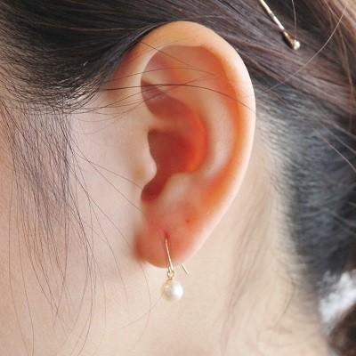 美品⭐︎K18WG  ピアス　淡水パール　ホワイトゴールド 片方】ピアス K10ホワイトゴールド 淡水パール ダイヤモンド(JL