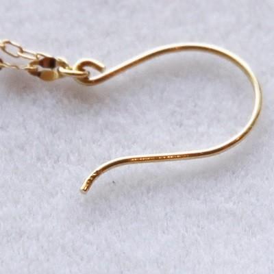 ピアス レディース チェーン 2連 フック K18 18K 18金 ゴールド WG 