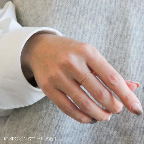 指輪 レディース シンプル 18金 プラチナ ピンキーリング おしゃれ 極細 華奢 リング K18 Pt900 18K PG WG 女性 0.7mm幅 重ね付け ゴールド ピンク ホワイト人気の画像