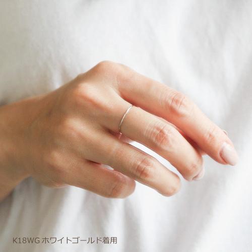 指輪 レディース シンプル 18金 プラチナ ピンキーリング おしゃれ 極細 華奢 リング K18 Pt900 18K PG WG 女性 0.7mm幅 重ね付け ゴールド ピンク ホワイト人気の画像