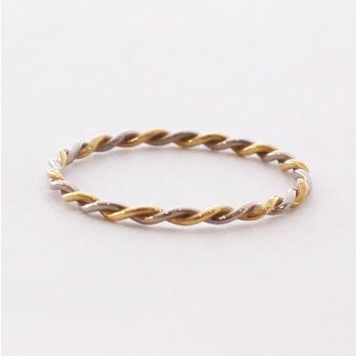 指輪 リング ツイスト レディース K18 18K 18金 PG WG ゴールド ピンク