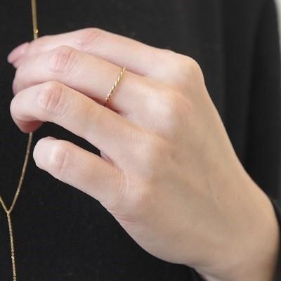 指輪 リング ツイスト レディース K18 18K 18金 PG WG ゴールド ピンク