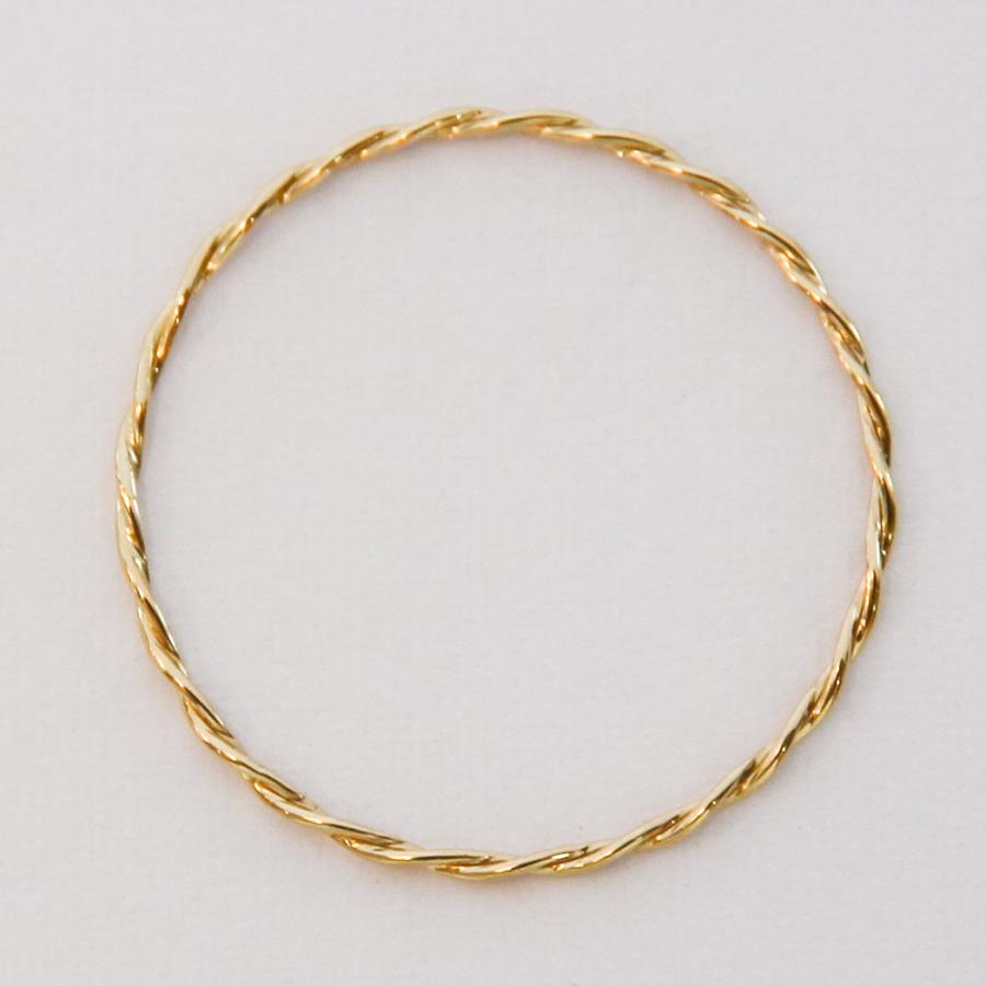 指輪 リング 極細 ツイスト レディース 0.7mm幅 K18 18K 18金 PG WG