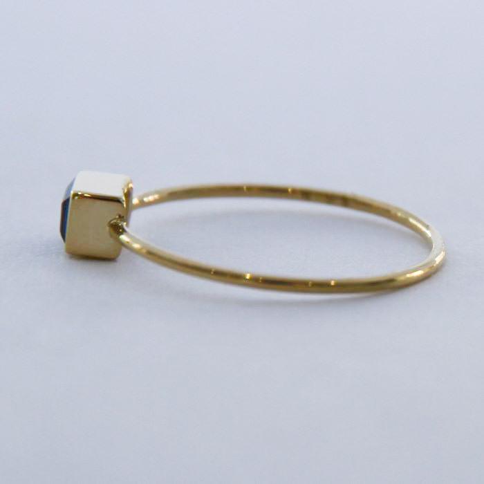 指輪 リング サファイア レディース K18 エメラルドカット ゴールド