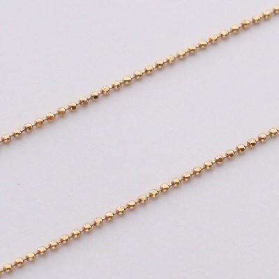 ネックレス チェーン カット ボール 18金 ゴールド 1.0mm幅 36cm 37cm 38cm 40cm 42cm 45cm 50cm 60cm 80cm K18 18K レディース メンズ 送料無料の画像