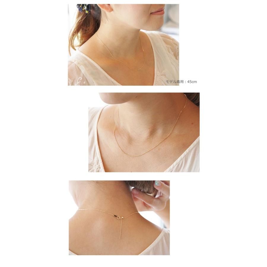 ネックレス チェーン 小豆 ピンフリー 18金 ゴールド 0.24φ×0.8mm 45cm