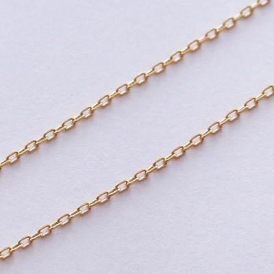 ネックレス チェーン 小豆 18金 ゴールド 0.34mm × 1.1mm幅 36cm 37cm