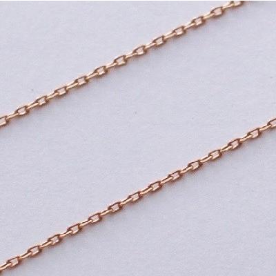 美品　ネックレス18kピンクゴールド ネックレス チェーン 小豆 18金 PG ピンクゴールド 0.28mm × 0.9mm幅