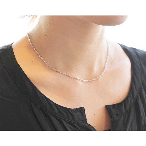 ネックレス チェーン スクリュー プラチナ Pt850 0.33φ×2.0mm幅 36cm  