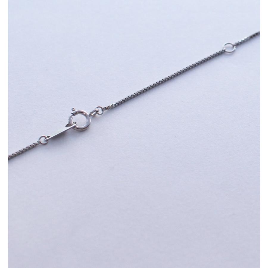 ネックレス チェーン ベネチア 18金 WG ホワイトゴールド 0.7mm幅 36cm
