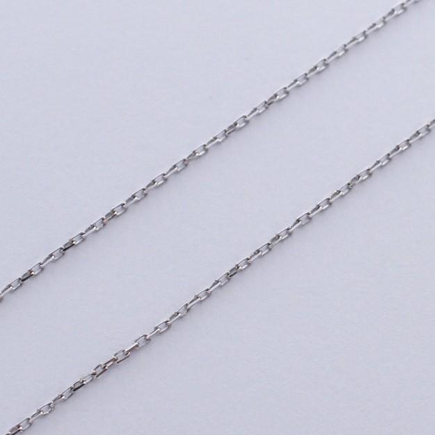 ネックレス チェーン 小豆 18金 WG ホワイトゴールド 0.40mm × 1.4mm幅 36cm 37cm 38cm 40cm 42cm 45cm 50cm 60cm 80cm K18 18K レディース メンズ 送料無料の画像