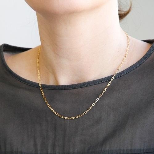 ネックレス チェーン 荒角小豆 18金 ゴールド 0.6mm × 2.1mm幅 ネックレス チェーン 荒角小豆 18金 ゴールド 0.6mm × 2.1mm幅